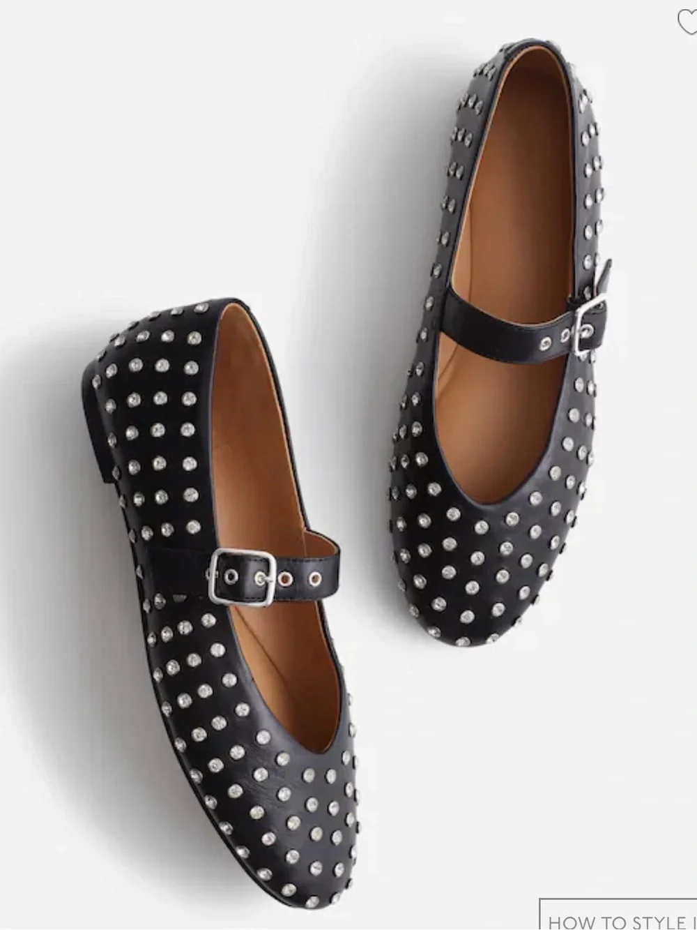 Madewell Black Studded Mary Jane Flats - Picture 1 of 1